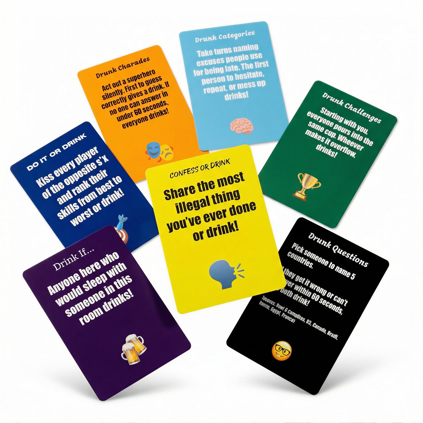 Party Cards - Viral 7-in-1 Drinking Game For Parties, Friends & Adults