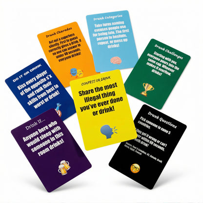Party Cards - Viral 7-in-1 Drinking Game For Parties, Friends & Adults
